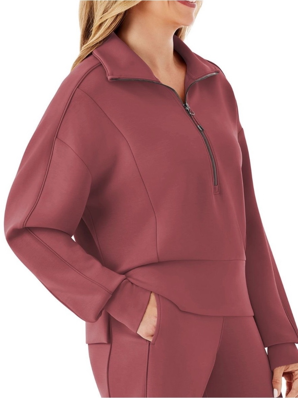 Member's Mark Sandwash Half
Zip Pullover Mock Neck Cranberry
Large NWT